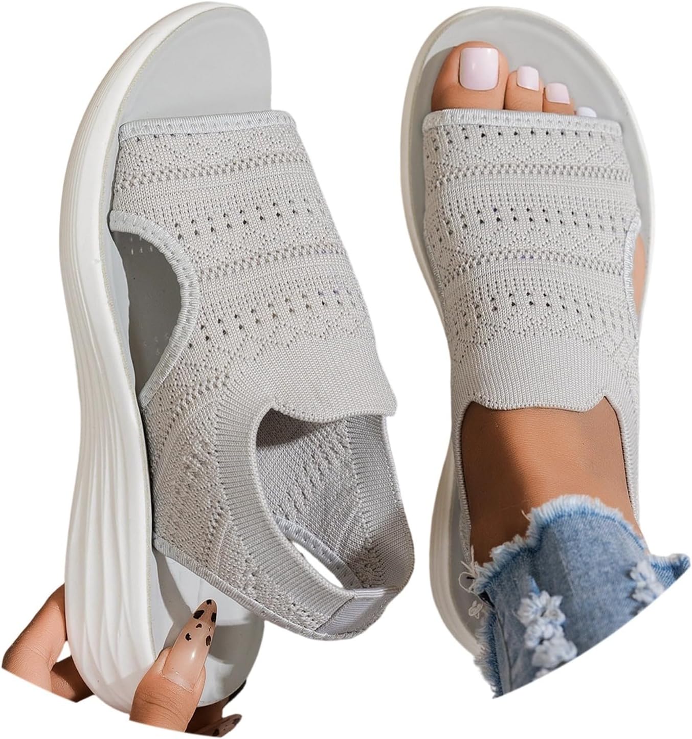 Nadège Sandales Femme Outdoor – Sandales Confort Respirantes à Brides avec Semelle Amortissante
