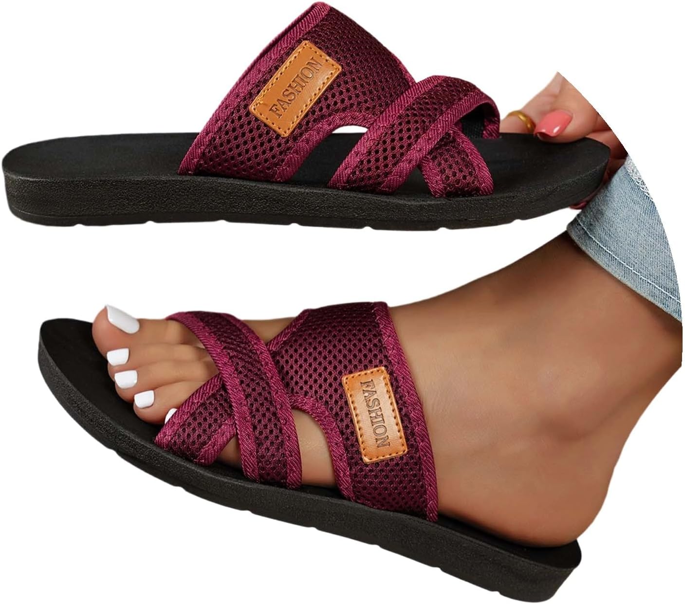 Sabine Mules Femme Confort – Mules d'Été à Semelle Ergonomique et Coupe Large