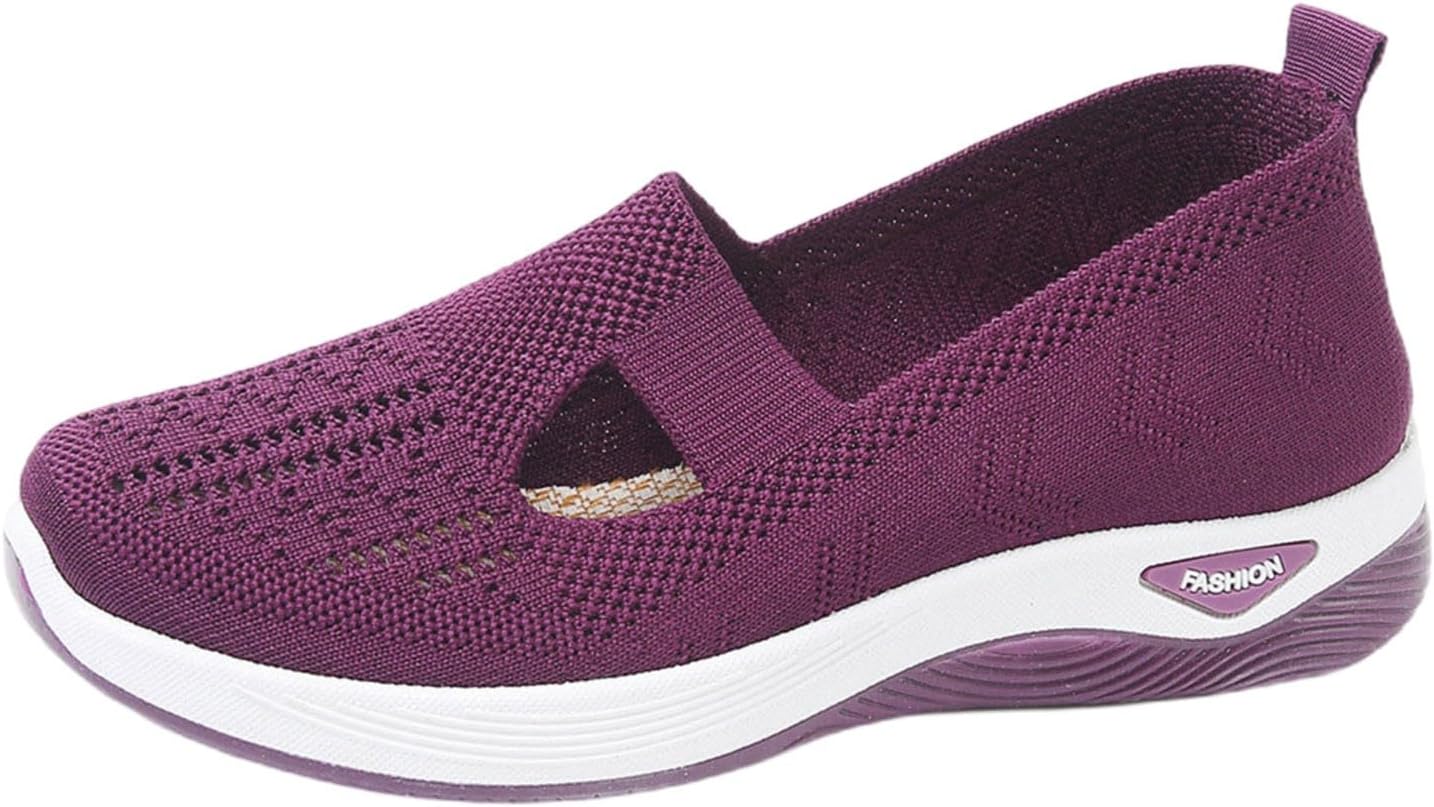 Cyrielle Chaussures Femme Respirantes – Baskets Légères à Enfiler avec Soutien de la Voûte Plantaire