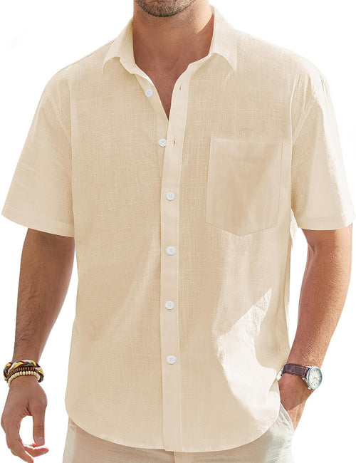 Adrian Chemise Homme à Manches Courtes – Chemise Légère à Boutons pour l'Été