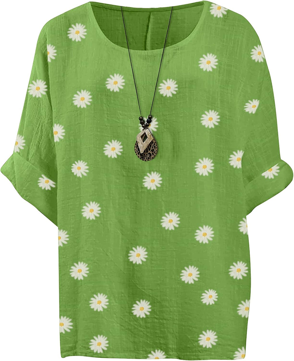 Giulia Haut Femme – Tunique Fleurie en Coton à Manches 3/4 et Coupe Ample