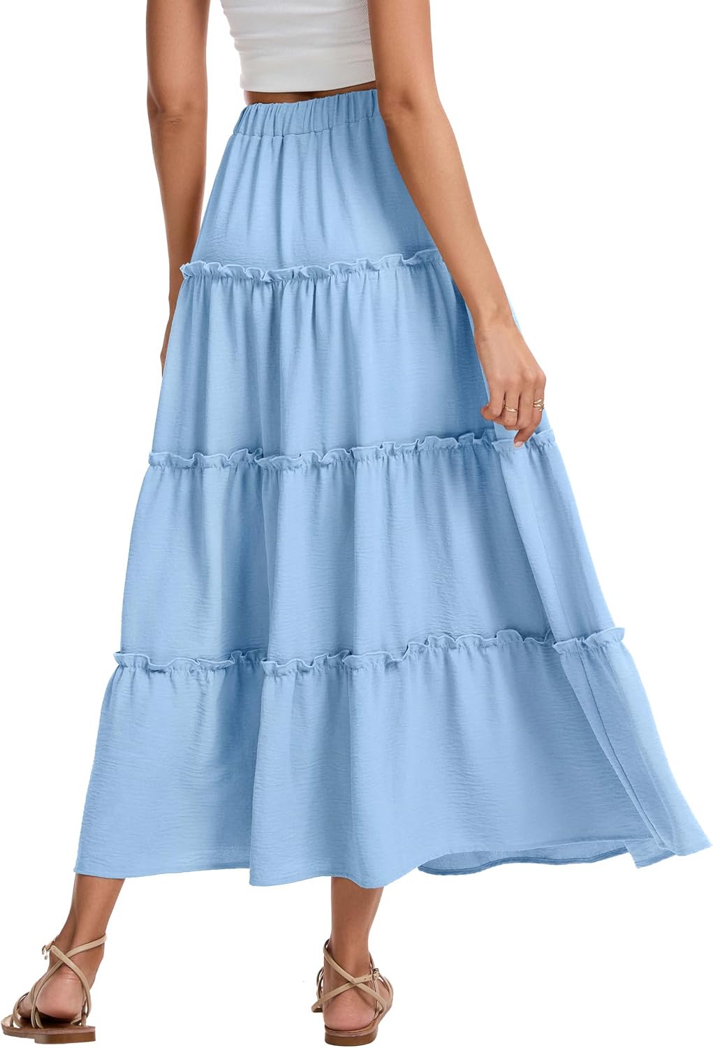 Victoire Jupe Maxi – Jupe Longue Taille Haute Fluide avec Poches