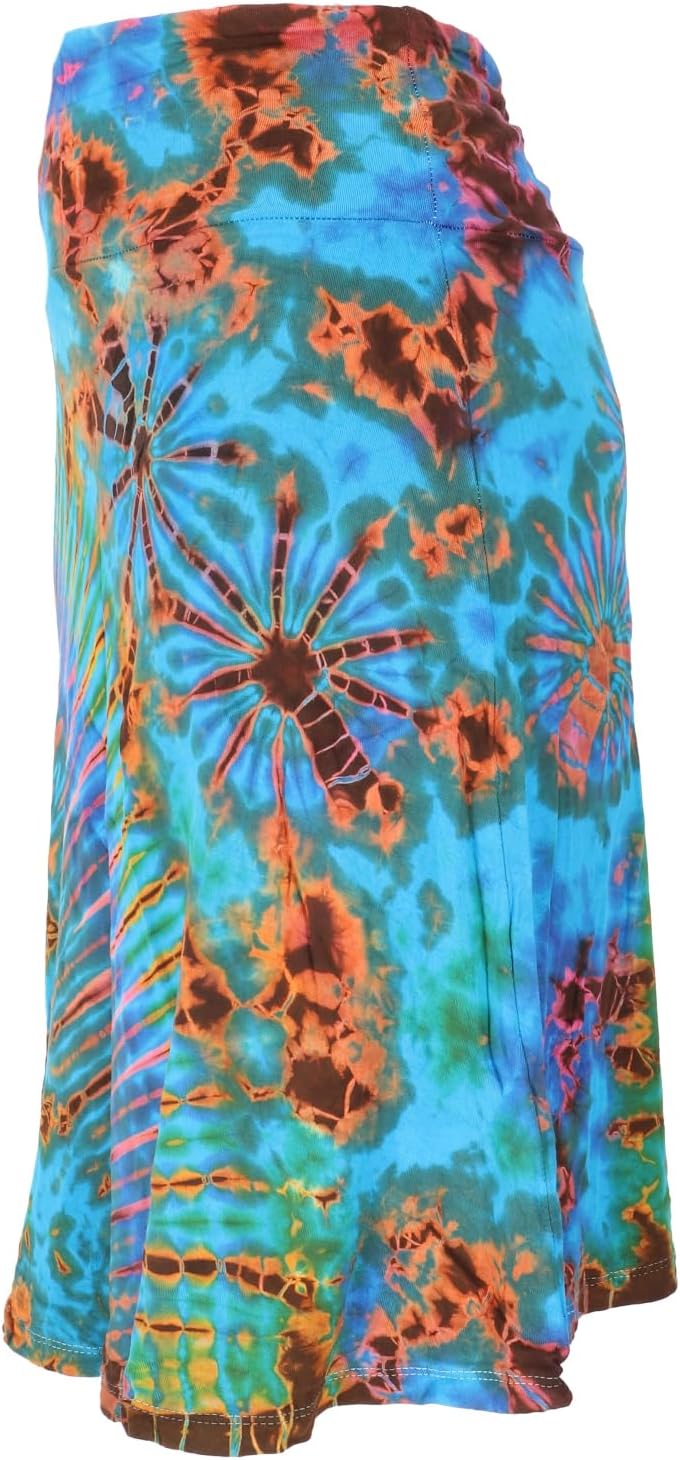 Maëlys Jupe Midi Batik – Jupe Hippie Réversible en Haut Sans Bretelles