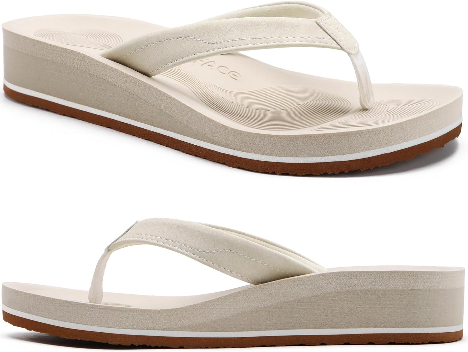 Sidonie Sandales Femme – Tongs Compensées Confort avec Semelle Effet Yoga