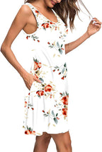 Noémie Robe Femme – Robe Courte Sans Manches à Col V avec Poches