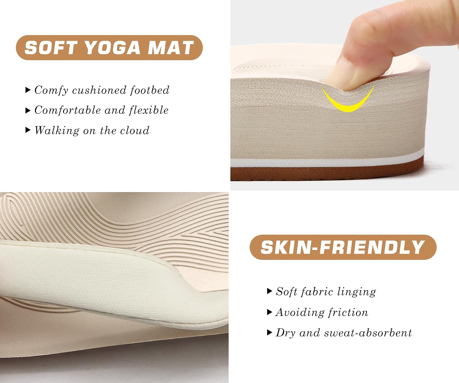 Sidonie Sandales Femme – Tongs Compensées Confort avec Semelle Effet Yoga