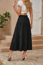 Floriane Jupe Maxi – Jupe Longue à Volants Taille Haute avec Poches Style Bohème