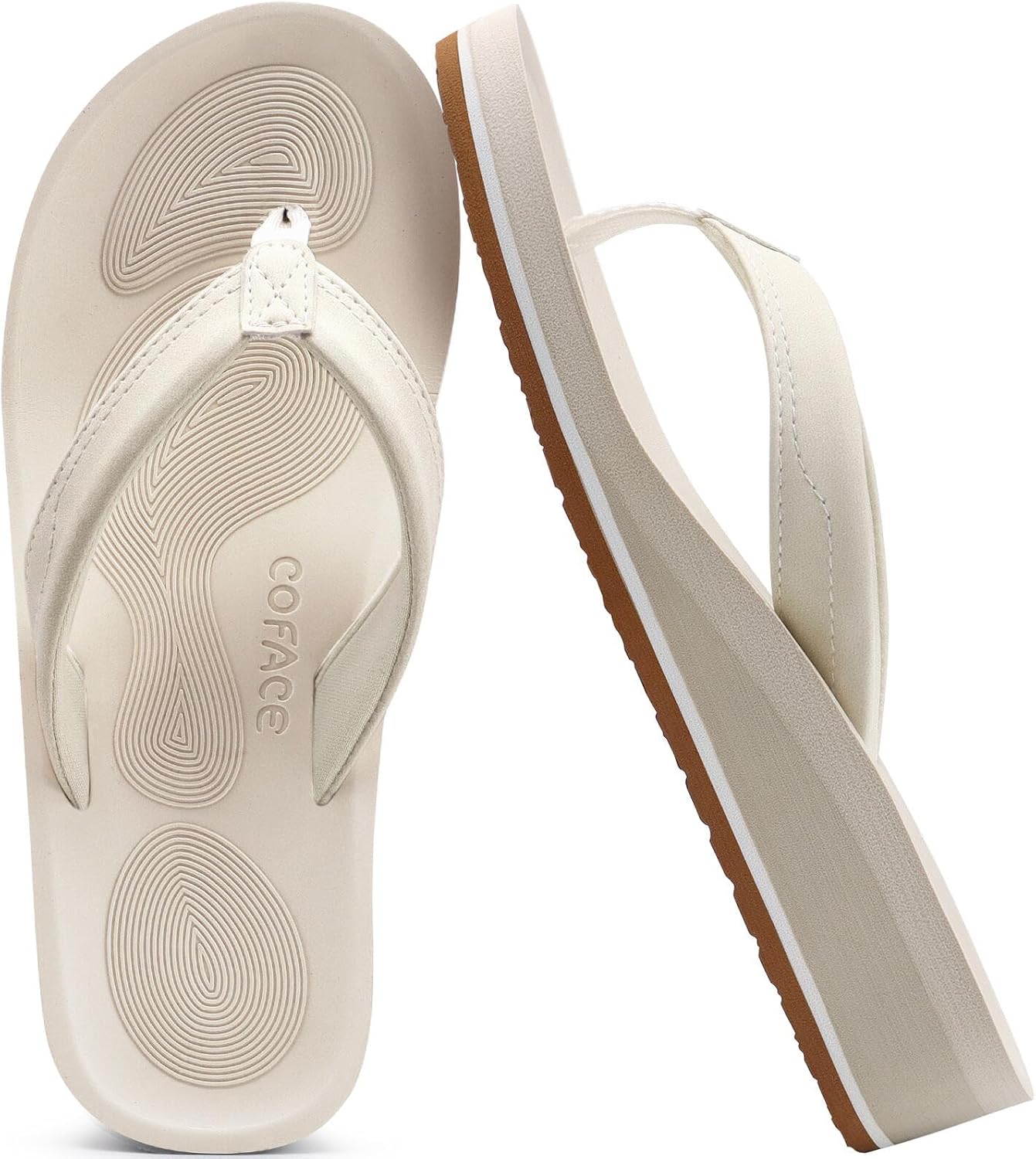 Sidonie Sandales Femme – Tongs Compensées Confort avec Semelle Effet Yoga