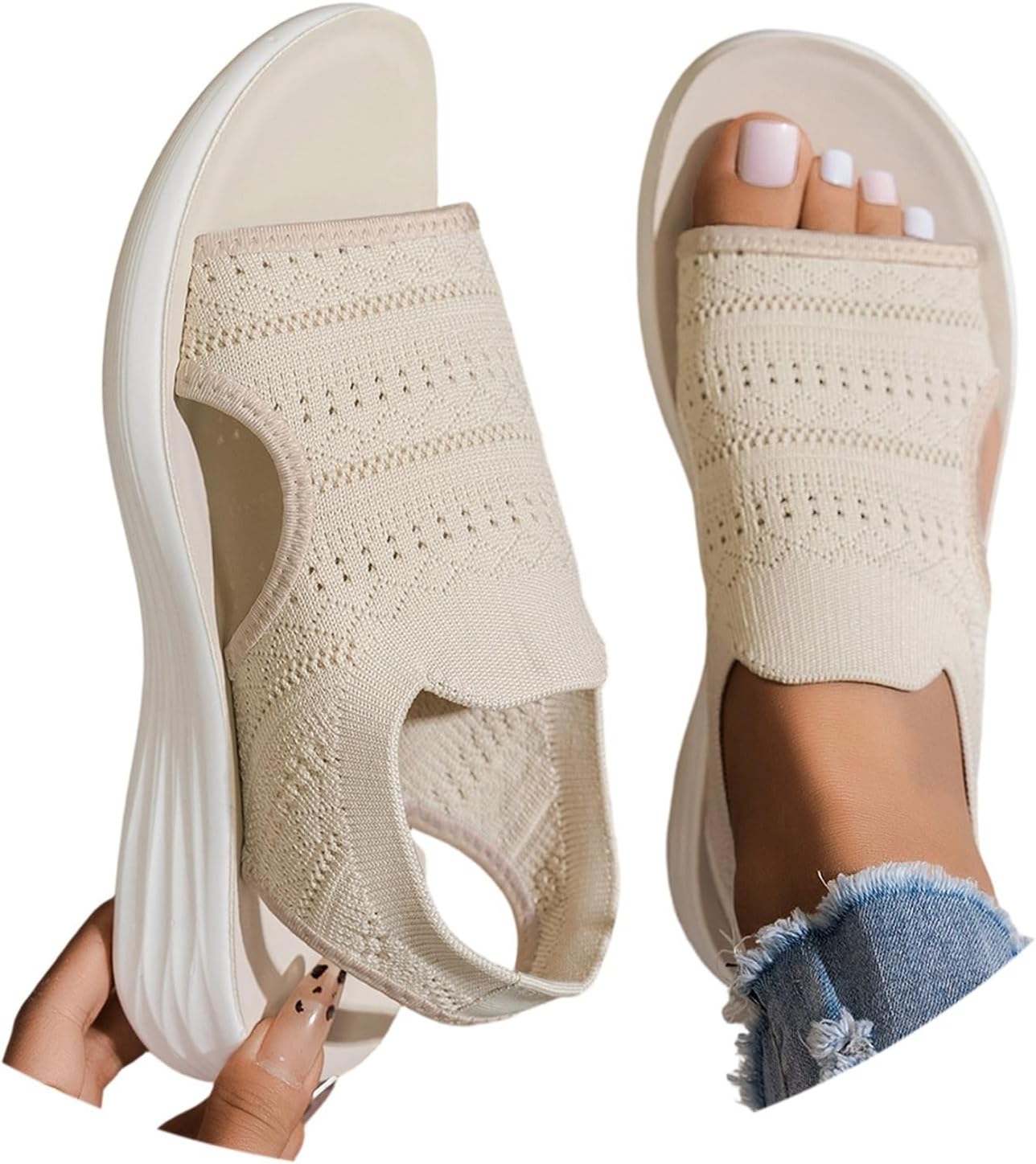 Nadège Sandales Femme Outdoor – Sandales Confort Respirantes à Brides avec Semelle Amortissante