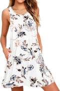 Kristine Robe Femme – Robe Courte Sans Manches à Col Rond avec Poches