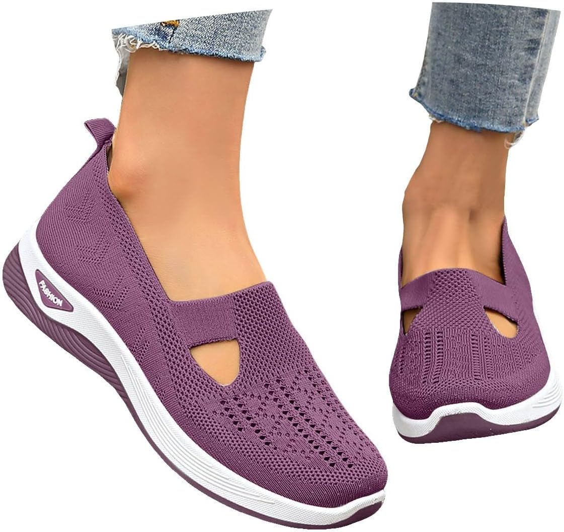 Cyrielle Chaussures Femme Respirantes – Baskets Légères à Enfiler avec Soutien de la Voûte Plantaire