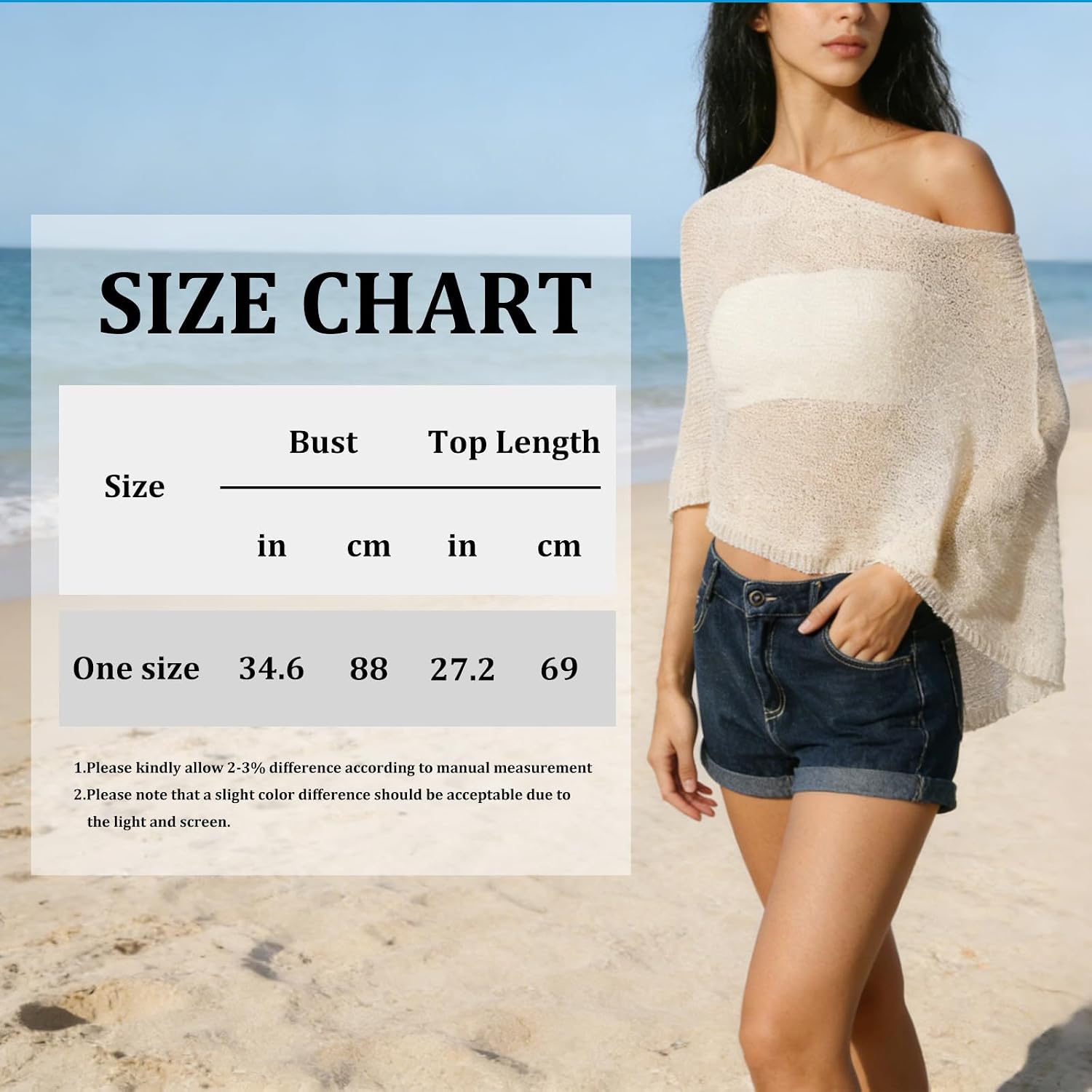 Patricia Poncho Trasparente Donna – Mantella Asimmetrica Leggera per Spiaggia ed Estate