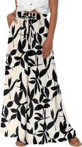Bianca Pantalon Palazzo Femme – Taille Haute Ajustable en Coton avec Jambes Amples
