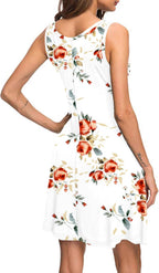 Noémie Robe Femme – Robe Courte Sans Manches à Col V avec Poches