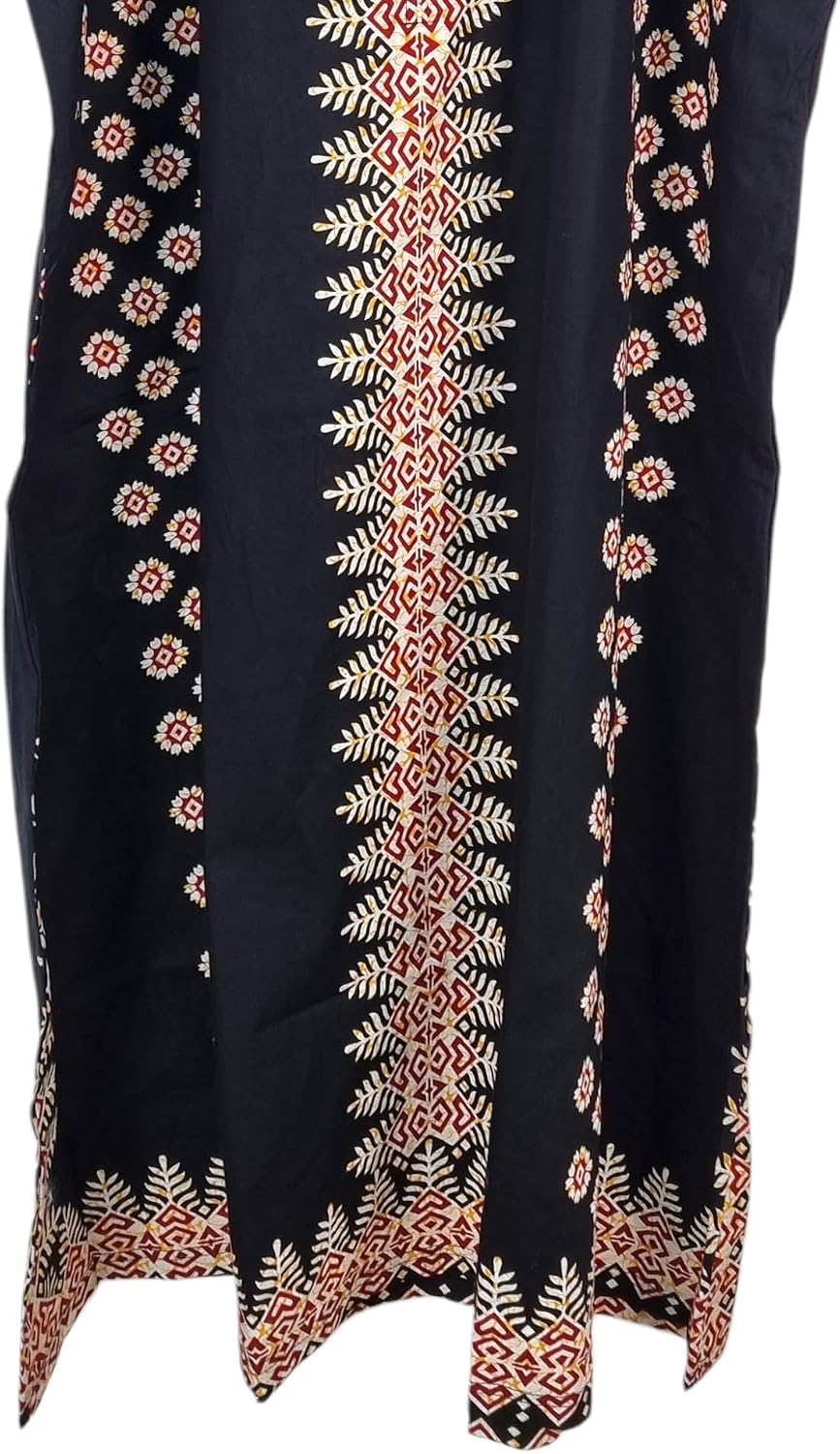 Océane Caftan Femme – Robe Longue en Coton à Imprimé Africain avec Poches
