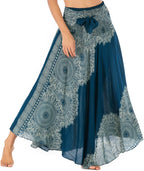 Mireille Jupe Maxi – Jupe Bohème Imprimée Convertible 2-en-1 en Viscose