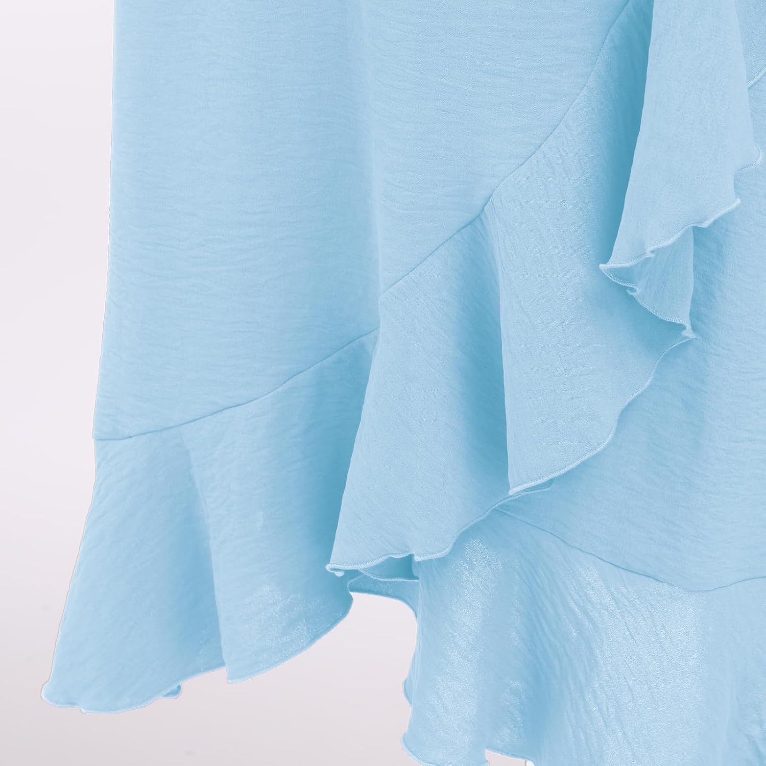 Cyrielle Jupe Portefeuille – Jupe Midi Taille Haute à Volants Élégante avec Ceinture