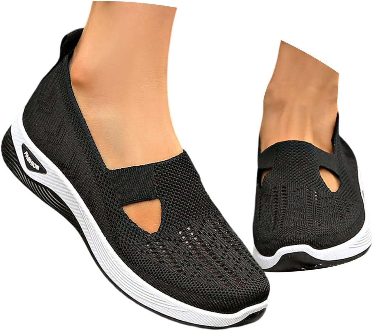 Cyrielle Chaussures Femme Respirantes – Baskets Légères à Enfiler avec Soutien de la Voûte Plantaire