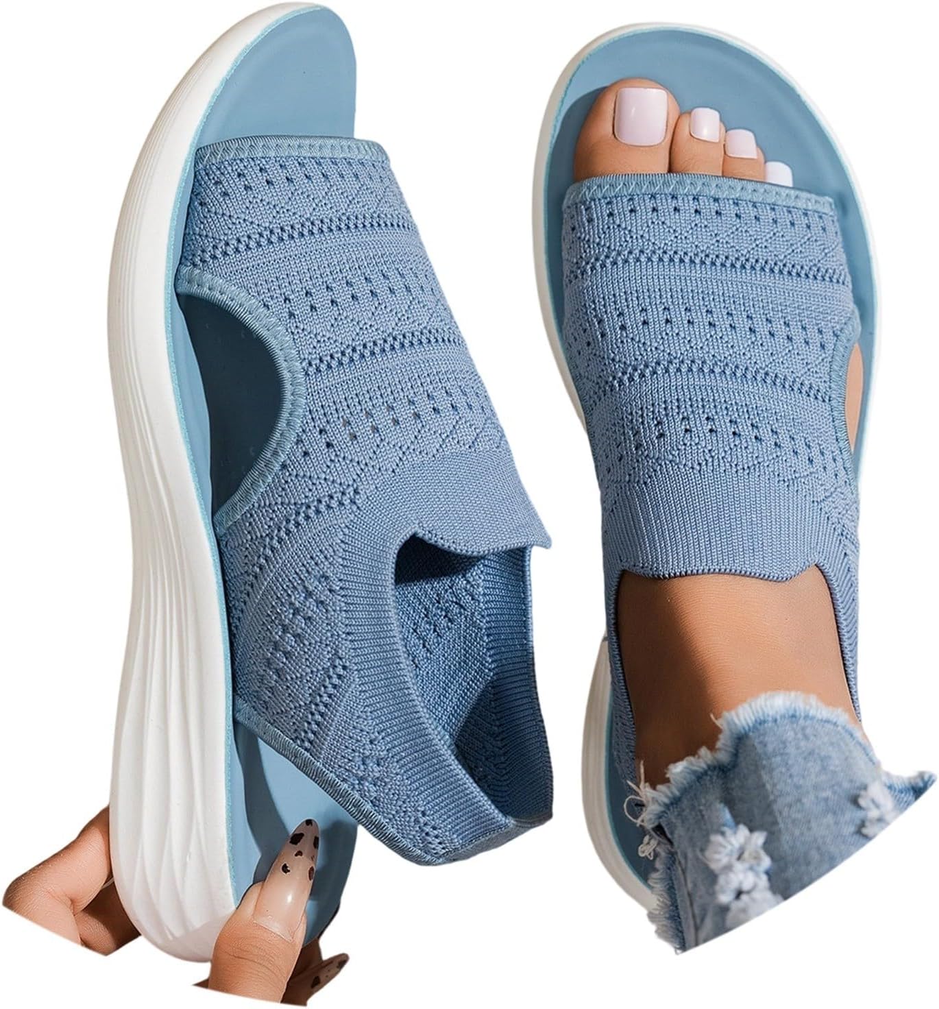 Nadège Sandales Femme Outdoor – Sandales Confort Respirantes à Brides avec Semelle Amortissante