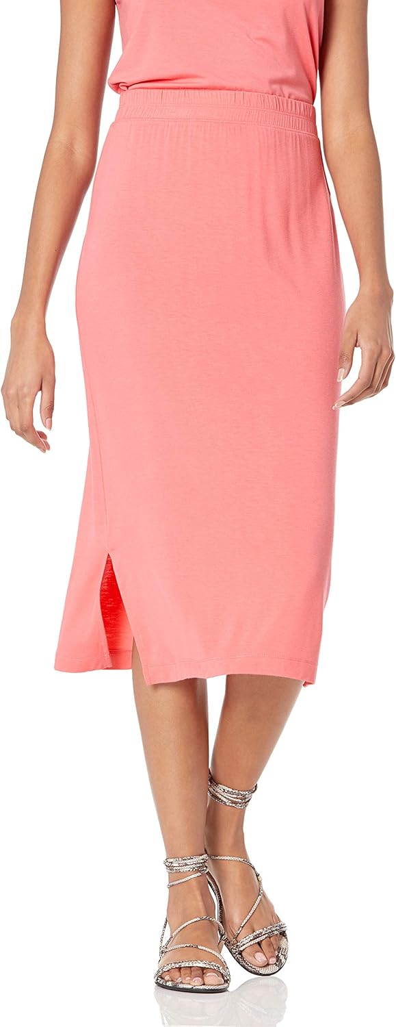 Coralie Jupe Midi – Jupe Pull-On en Jersey Extensible au Tombé Élégant