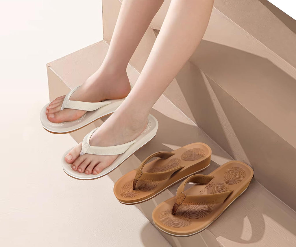 Sidonie Sandales Femme – Tongs Compensées Confort avec Semelle Effet Yoga