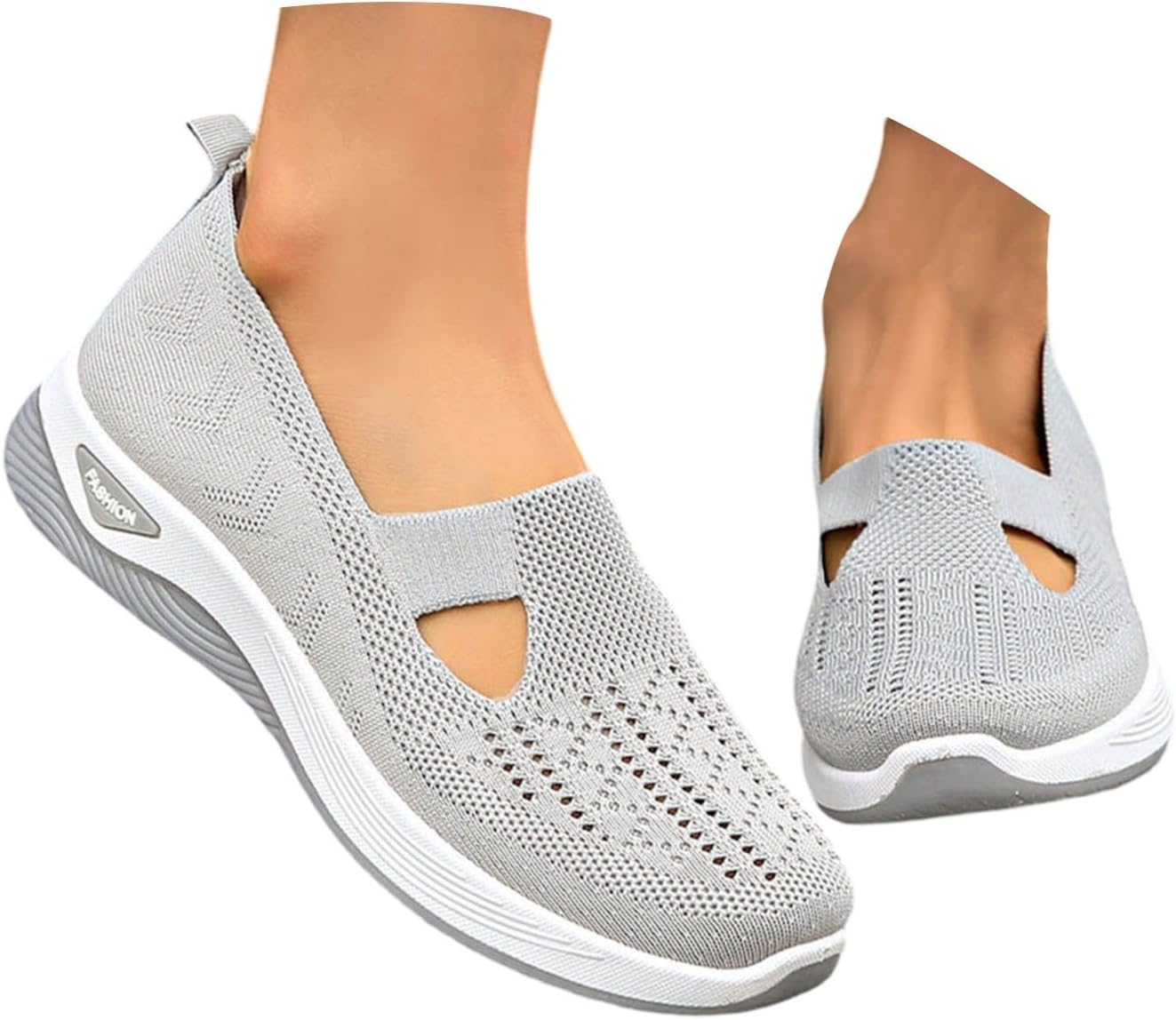 Cyrielle Chaussures Femme Respirantes – Baskets Légères à Enfiler avec Soutien de la Voûte Plantaire