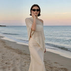 Patricia Poncho Trasparente Donna – Mantella Asimmetrica Leggera per Spiaggia ed Estate