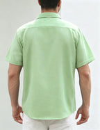Christian Men's Short Sleeve Linen Shirt – Lightweight Summer Shirt with Invisible Buttons