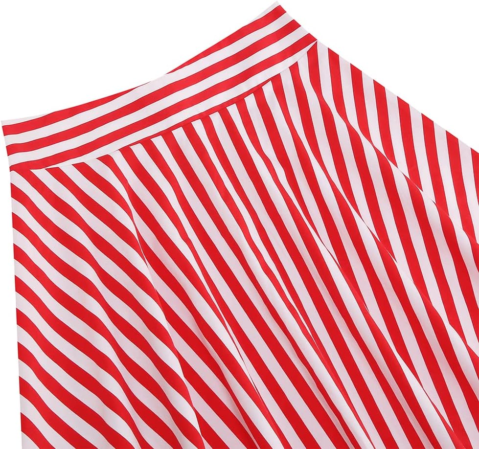 Roseline Jupe Rockabilly – Jupe Trapèze Vintage Rayée Style Années 50