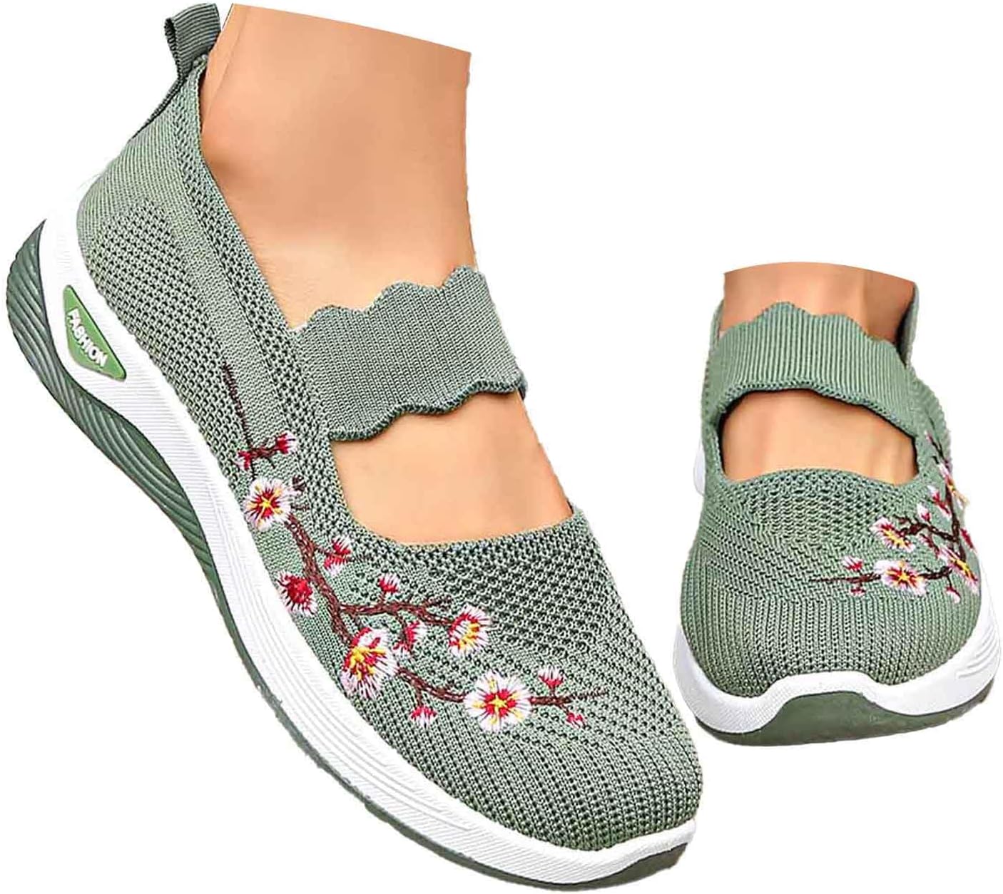 Cyrielle Zapatos Mujer Transpirables – Zapatillas Ligeras para Poner con Soporte de Arco