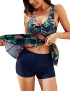 Nicole Tankini Femme – Ensemble 2 Pièces à Col V avec Short et Effet Sculptant