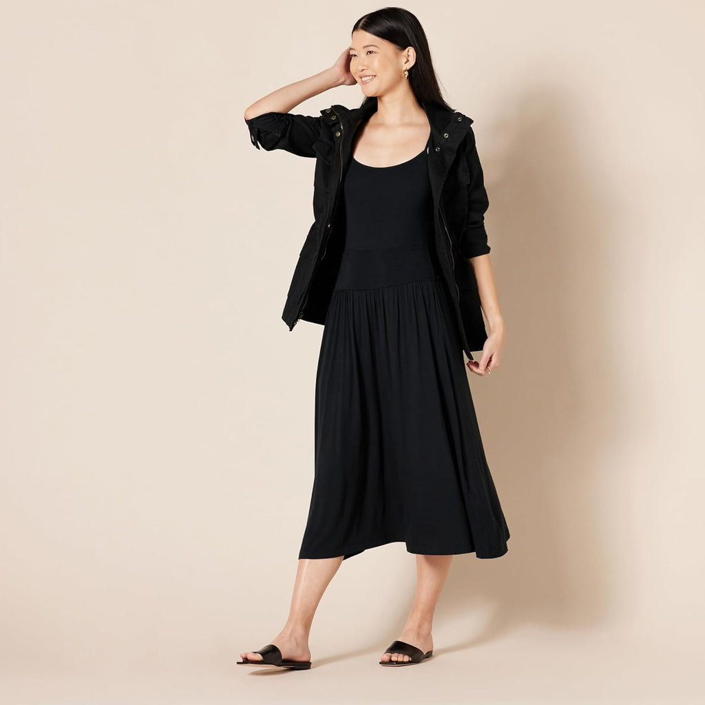 Élisabeth Gonna Midi – Gonna Pull-On in Jersey Fluido con Tasche