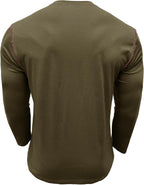 Nathan Men's Long Sleeve Henley T-Shirt – Casual Cotton Top with Buttoned Collar