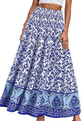 Maëlys Jupe Maxi – Jupe Longue Bohème Fleurie Taille Haute Fluide et Élégante