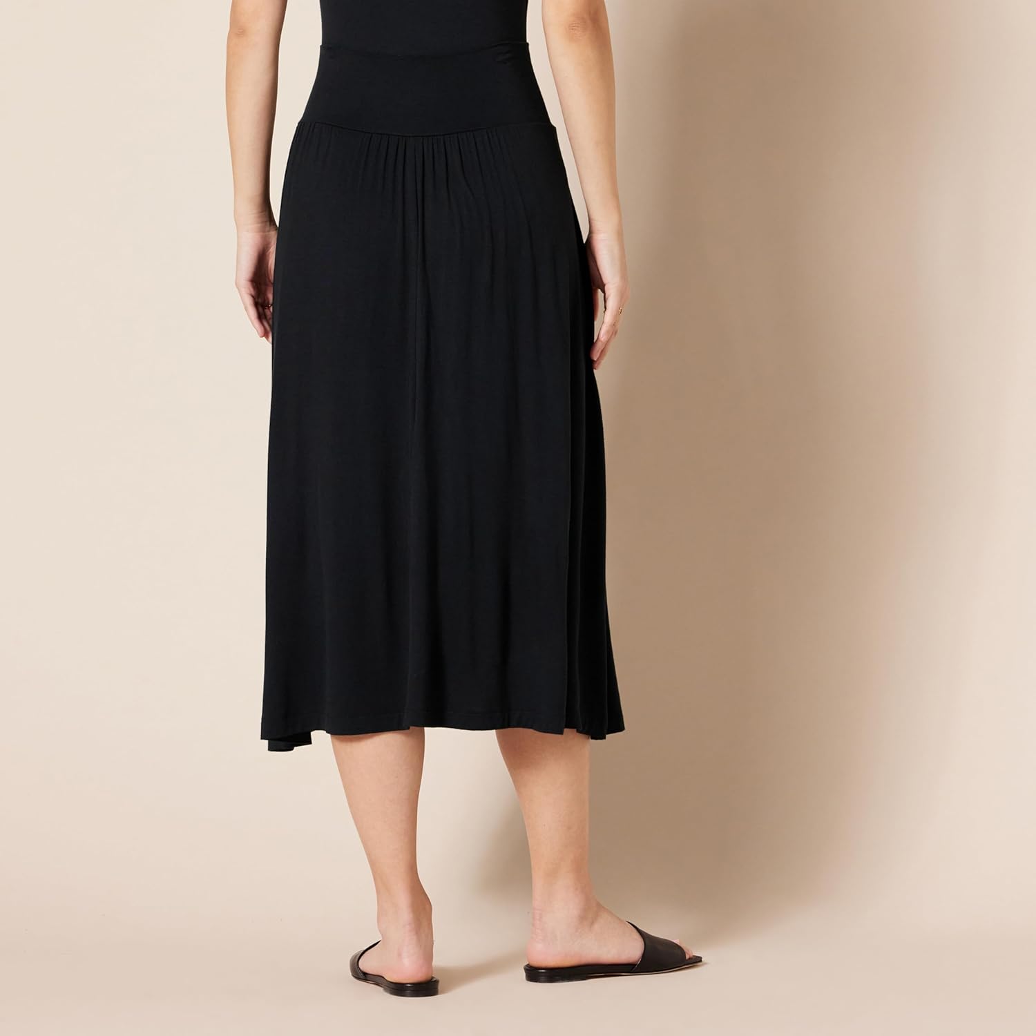 Élisabeth Jupe Midi – Jupe Pull-On en Jersey Fluide avec Poches