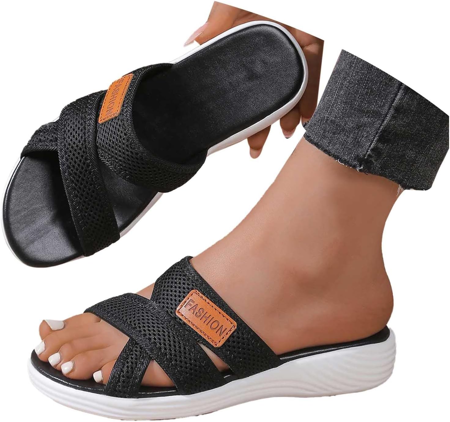 Sabine Mules Femme Confort – Mules d'Été à Semelle Ergonomique et Coupe Large