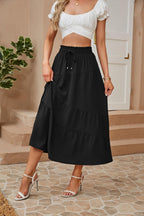 Floriane Jupe Maxi – Jupe Longue à Volants Taille Haute avec Poches Style Bohème