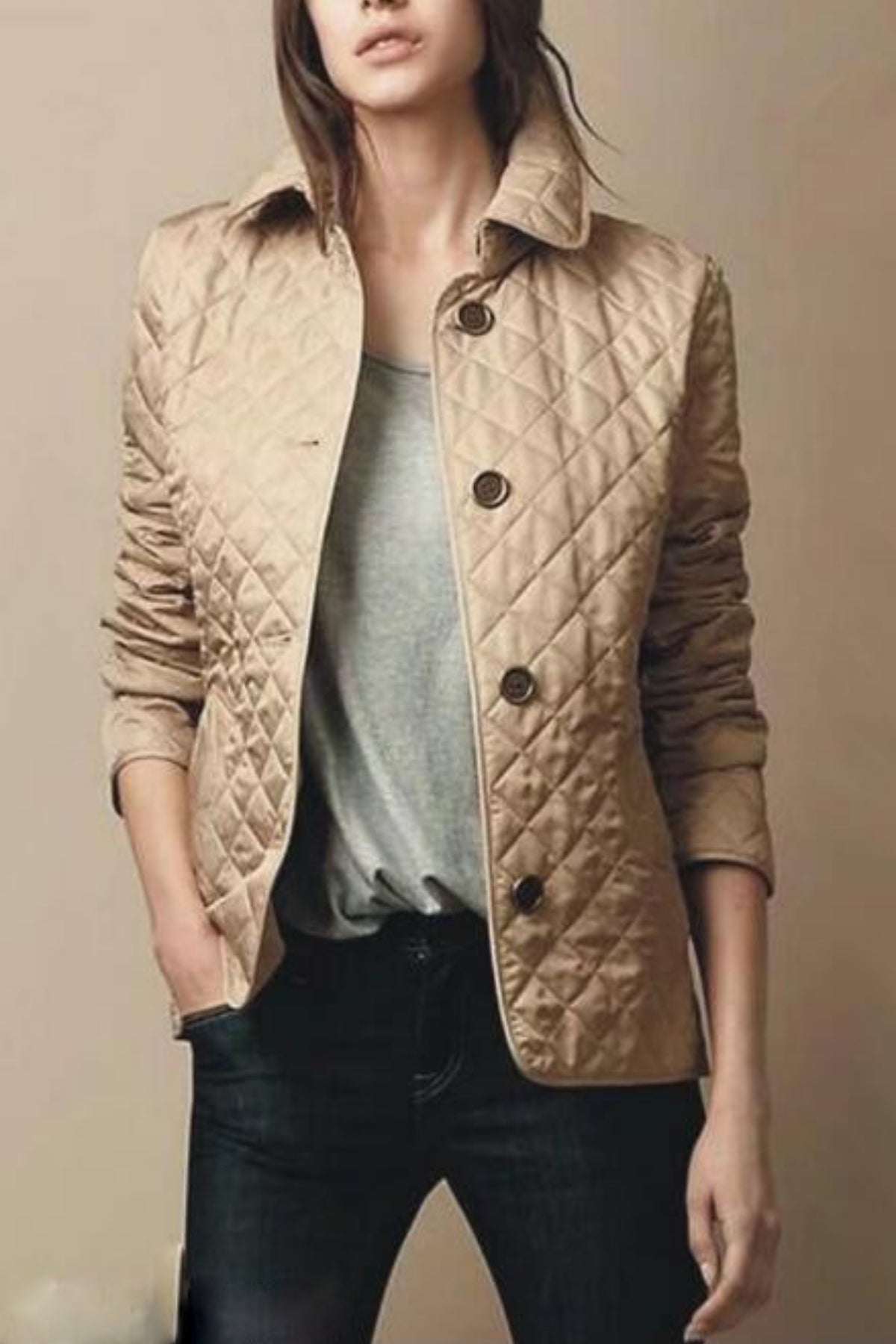 Maric Veste Matelassée Femme – Veste Élégante Ajustée avec Boutons & Design Raffiné