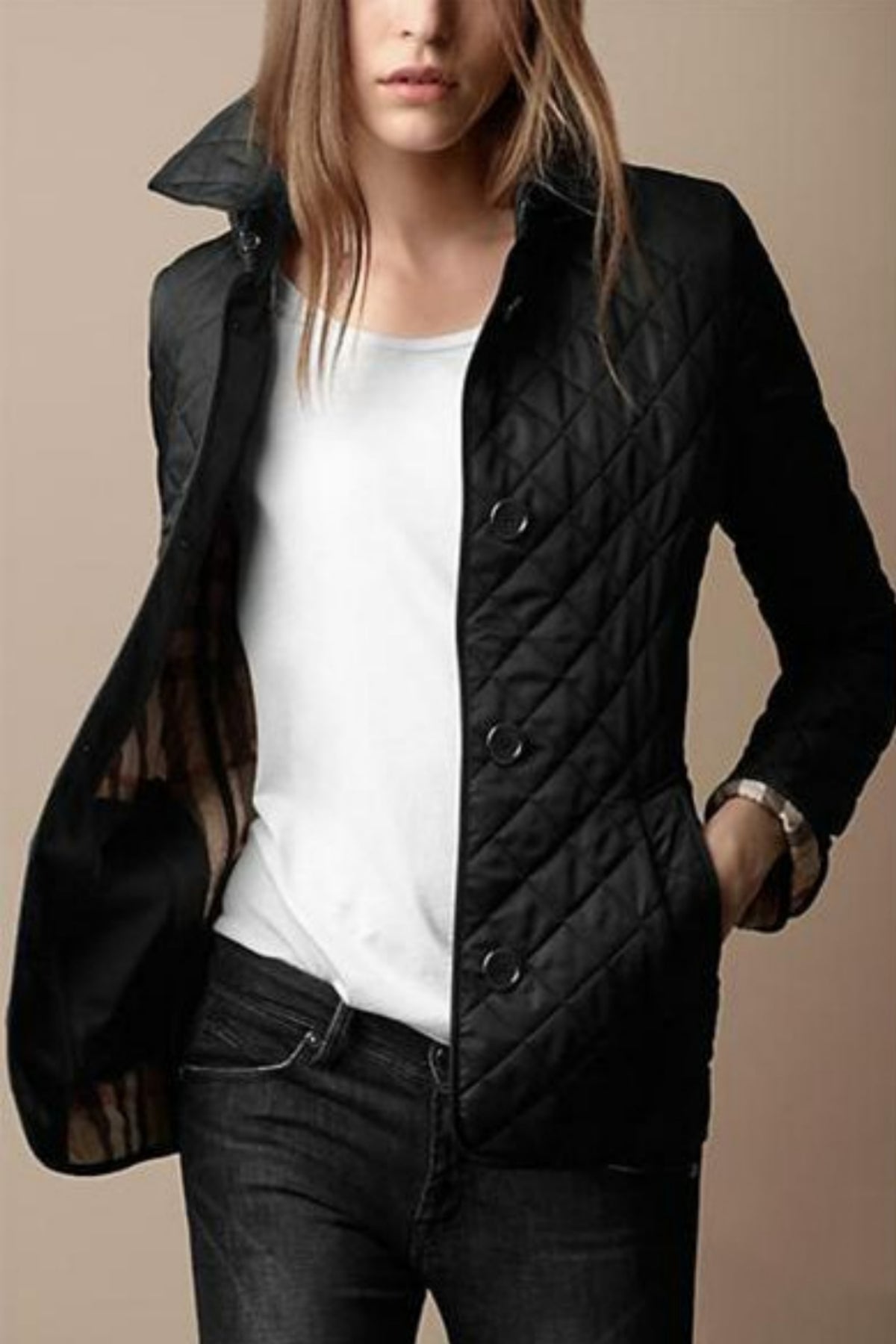 Maric Veste Matelassée Femme – Veste Élégante Ajustée avec Boutons & Design Raffiné