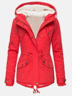 Élodie Veste d’Hiver Femme – Manteau Chaud Imperméable à Capuche & Doublure Douce