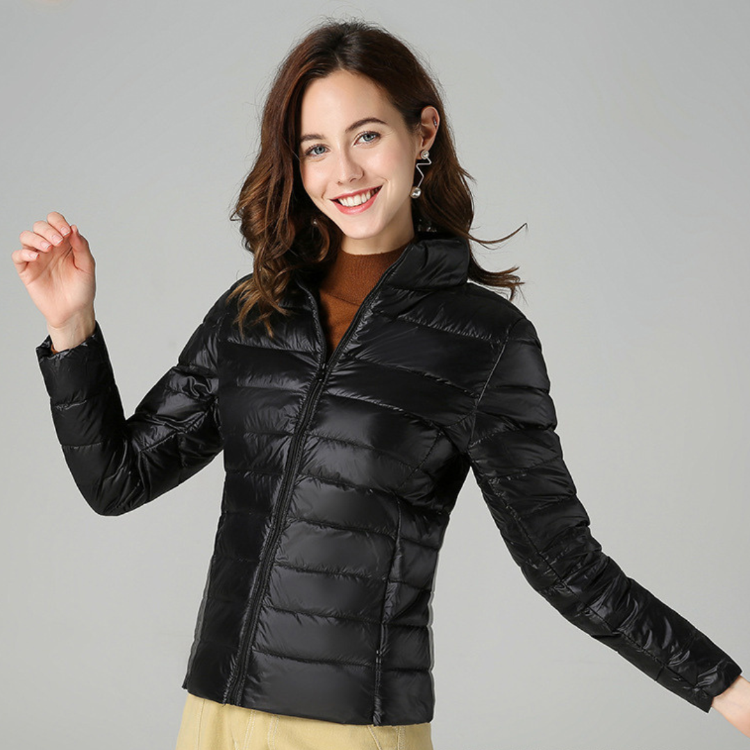 Charlotte Veste Femme – Doudoune Légère Matelassée avec Col Montant et Fermeture Zippée