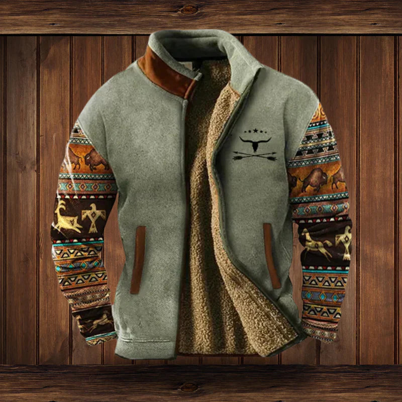 Hudson Veste Polaire Homme – Veste Chaude Bicolore avec Doublure Douce et Col Montant