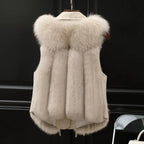 Clarisse Women's Faux Fur Vest – Elegant Sleeveless Vest with Oversized Collar & Adjustable Fit