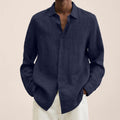 Grayson Chemise Homme – Chemise en Lin Respirant à Manches Longues au Style Intemporel