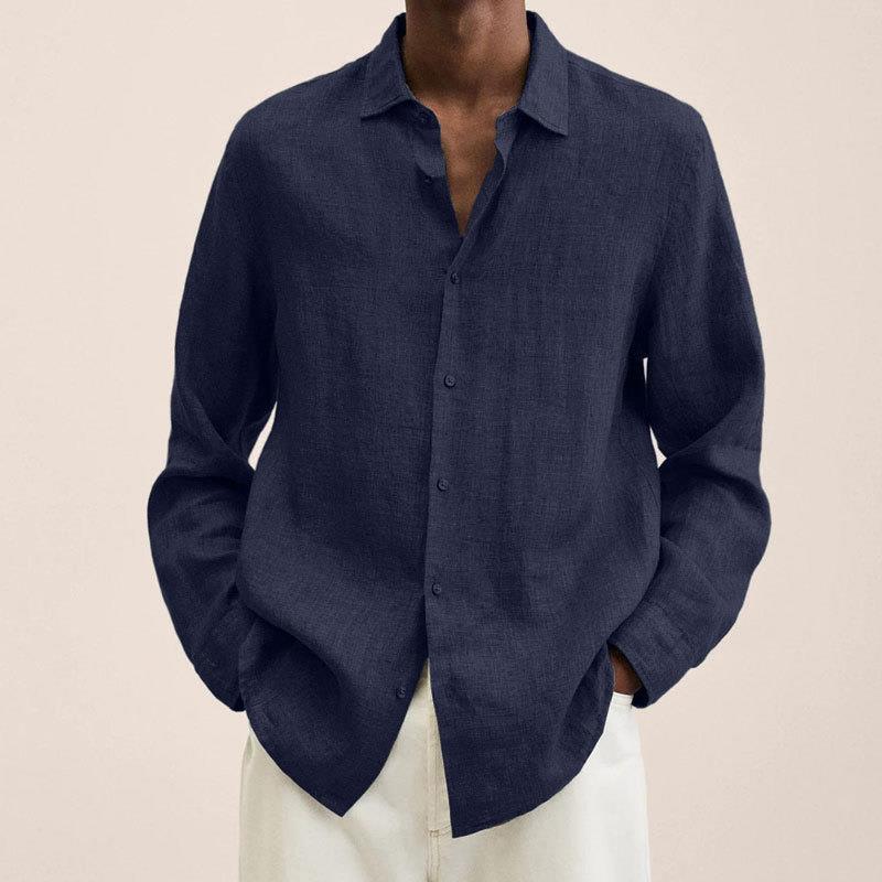 Grayson Chemise Homme – Chemise en Lin Respirant à Manches Longues au Style Intemporel