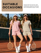 Adeline Ensemble Femme 2 Pièces – Haut à Col V et Short à Cordon avec Poches