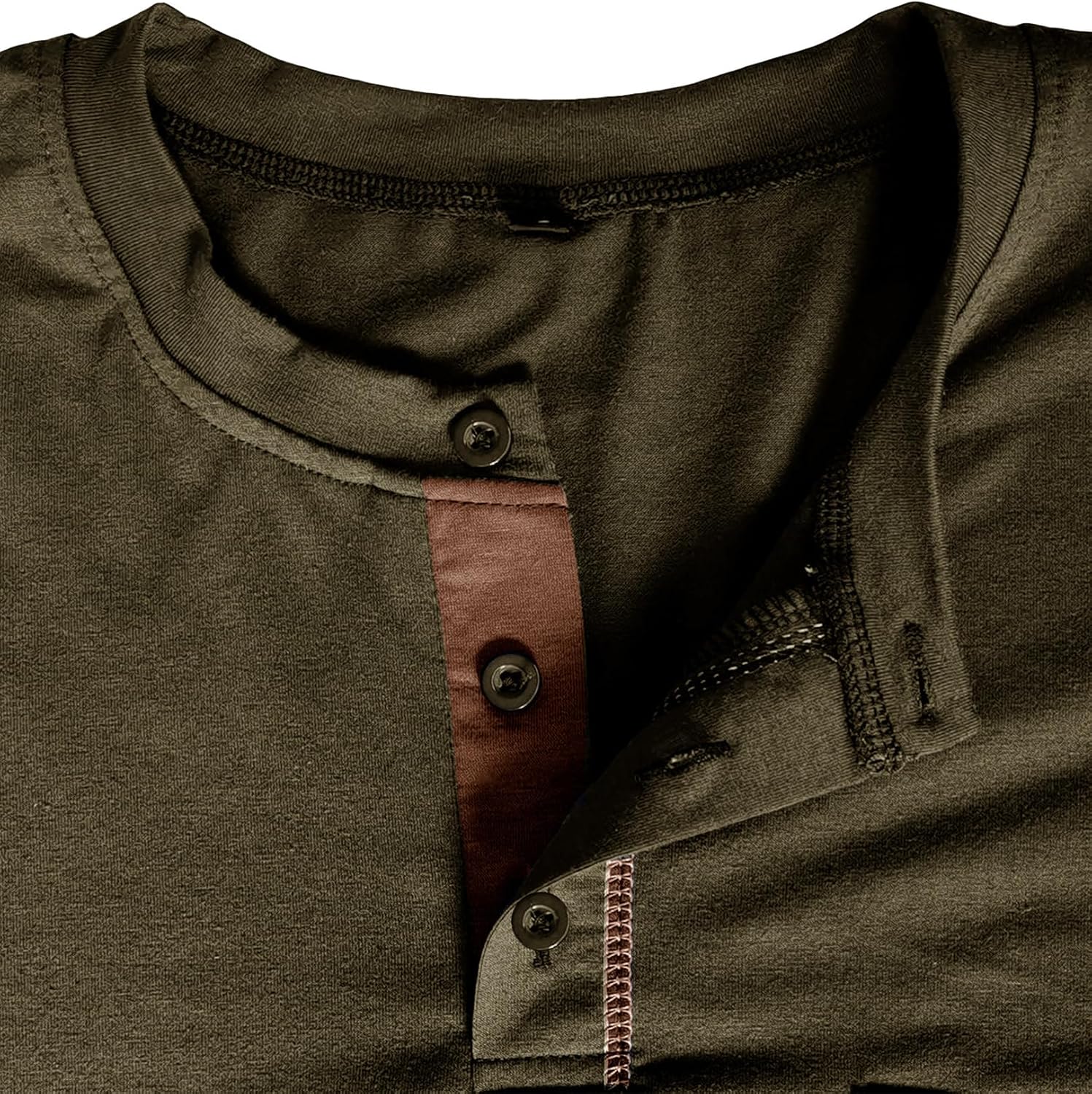 Nathan T-Shirt Henley Homme à Manches Longues – Haut Casual en Coton avec Col Boutonné