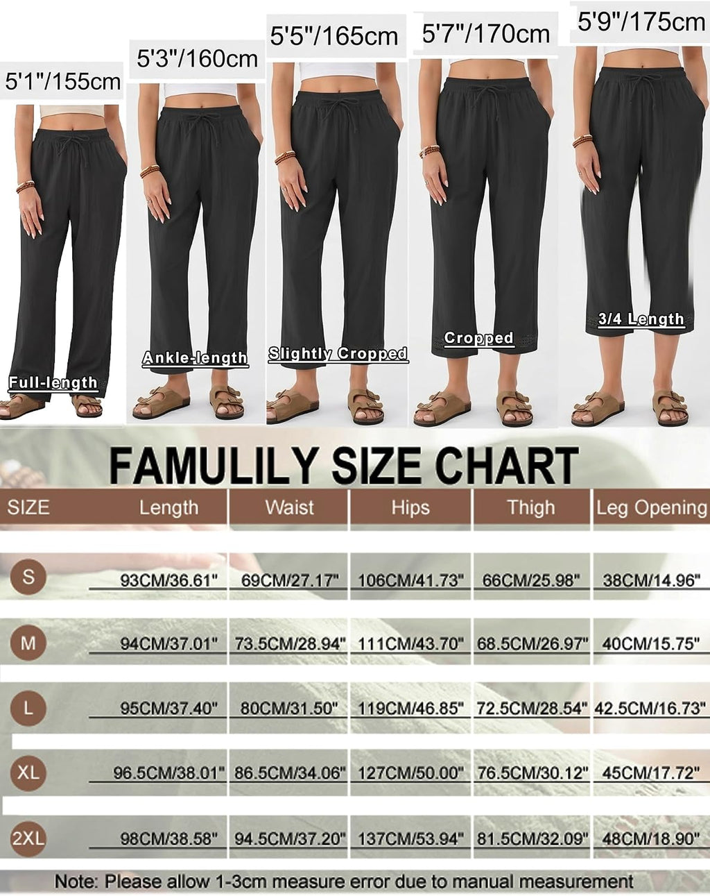 Samantha Pantalon Femme – Pantalon Court Ample avec Taille Élastiquée, Cordon de Serrage et Finition en Dentelle