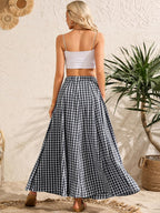 Élodianne Jupe Maxi – Jupe Longue Plissée Taille Haute Élégante avec Poches Latérales