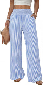 Héloïse Pantalon Femme – Pantalon Large Taille Haute avec Poches